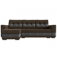 Угловой диван Честер рогожка (коричневый/серый)  - Изображение 3